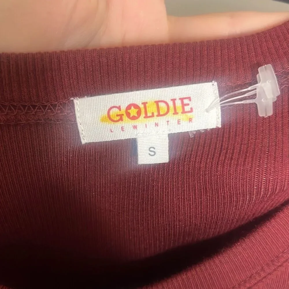 ✨GOLDIE LEWINTER RIBBED SLEEVELESS BURGUNDY SZ SMALL TEE✨